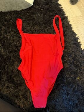 Red One-Piece Swimsuit - Classic Scoop Back